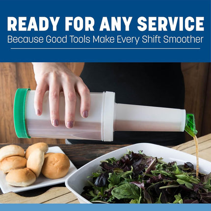 Carlisle FoodService Products Stor N' Pour Plastic Easy Pour Set, Pour Spouts, Bar Supplies with Complete Unit for Bar, 1 Quart, Green, (Pack of 12)