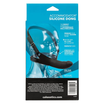 CalExotics Accommodator Silicone Dong, 5.5 Inch Probe with Adjustable Head Strap Black - SE-1514-13-3