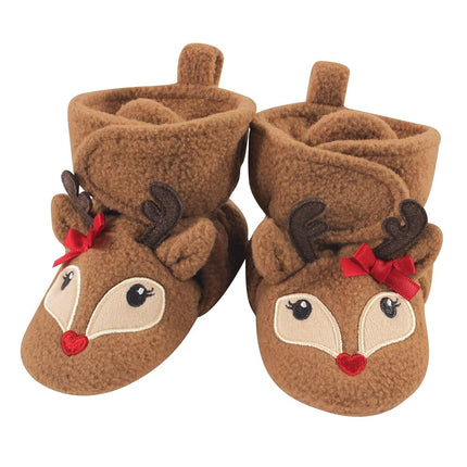 Chaussons polaires douillets Hudson Baby unisexe pour bébé, renne fille, 0-6 mois