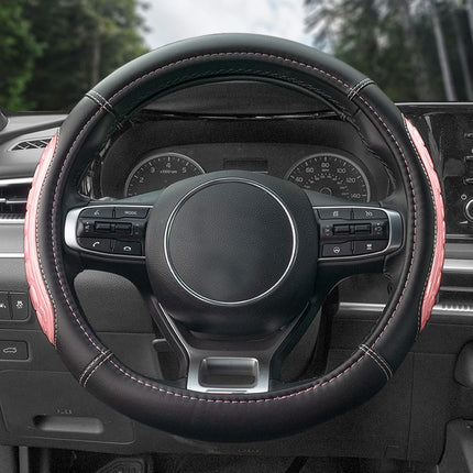 Funda para volante FH Group FH2012BLUE-AVC de ajuste universal de silicona Ultra Grip y piel sintética azul, se adapta a la mayoría de coches, todoterrenos y camiones