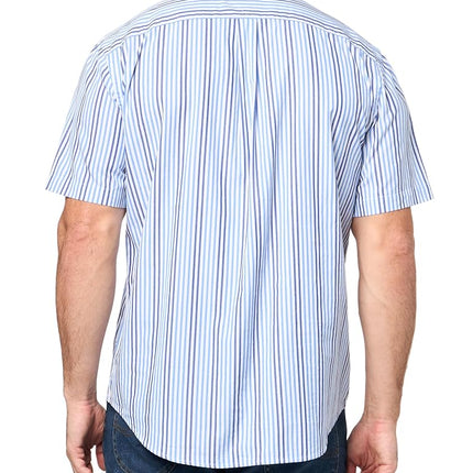 Tommy Hilfiger Short Sleeve Oxford Regular Fit, Men's Button Down Shirts, Wedge Blue / Multi, XS
