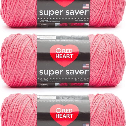 Red Heart Super Saver Pack of 3 - Persimmon - 7oz/198g - Acrylic - 4 Medium (Worsted) - 364 Yards - Knitting, Crocheting, Crafts & Amigurumi