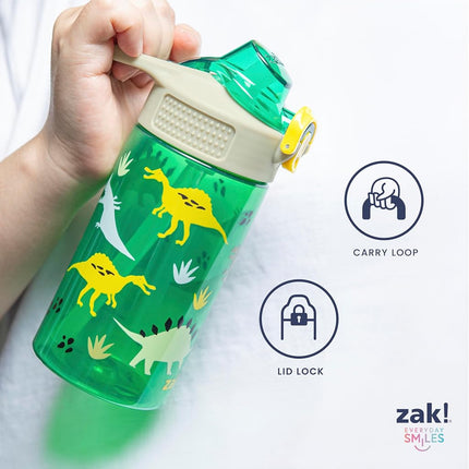 Zak Designs Minecraft Sage 16oz Leak-Proof Straw Kids Water Bottle, 2-Pack