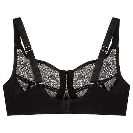 Glamorise Lace Comfort Wonderwire Underwire Bra 9855 (Women's & Women's Plus) Black