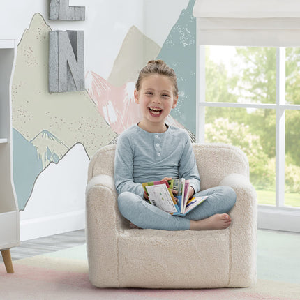 Delta Children Cozee Sherpa Chair, foam, Cream, 25x18x20.5 Inch (Pack of 1)