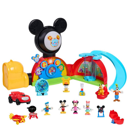 Just Play Disney Jr. Mickey Mouse Clubhouse 28 Inch Deluxe Game with 2 Exclusive Figures as a Gift, Lights and Sounds, 18 Pieces, Toy for Children from 3 Years