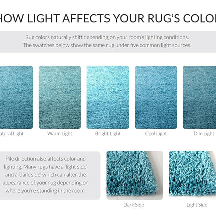 Safavieh Shaggy Indoor Woven Rectangle Area Rug, August Shag Collection, AUG900, in Turquoise, 91 X 152 cm for Living Room, Bedroom or Any Indoor Space