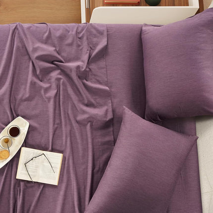 Izod - Melange Performance Cotton Sheet Set, Heavy Duty and Durable Fabric, Deep Pockets, 300 Thread Count, Twin/Amethyst