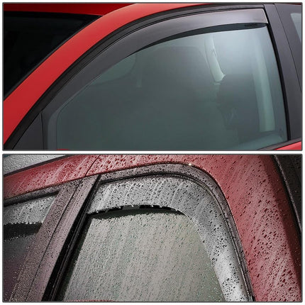 DNA MOTORING WVS-T2-0123 Déflecteur de Vitre Anti-Pluie (4 pièces, Fumée Foncée)