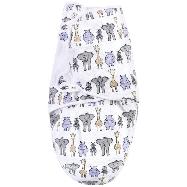 Hudson Baby Envoltorio Acolchado de Algodón para Bebé Unisex 3 Unidades, Safari Rosa, 0-3 Meses