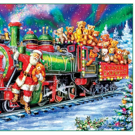 MasterPieces Holiday EZ Grip Extra Large Jigsaw Puzzle, North Pole Delivery, Featuring Art by Jenny Newland, 300 Pieces