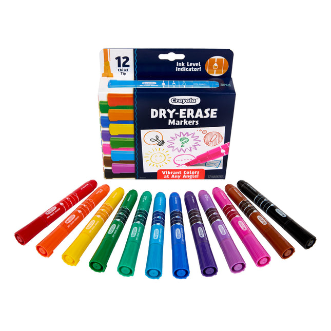 Crayola Low Odor Dry Erase Markers, Chisel Tip, As