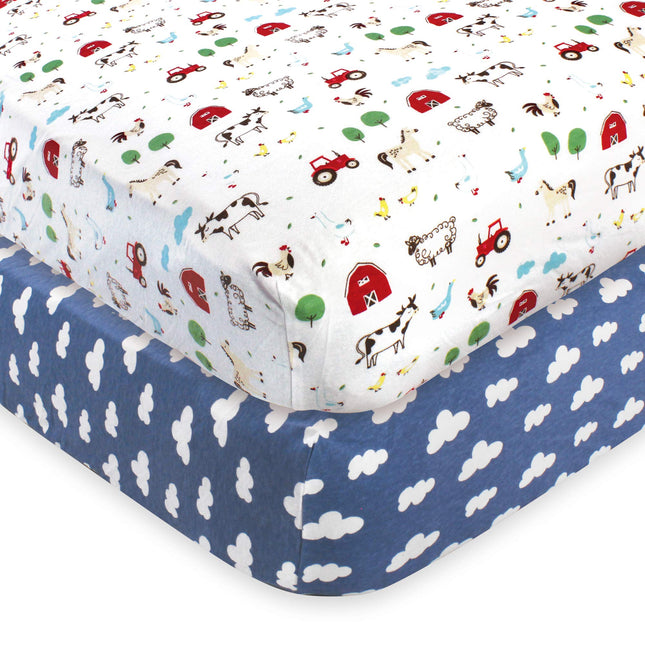 Hudson Baby Unisex Baby Cotton Fitted Crib Sheet, 