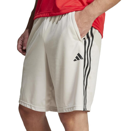 adidas Men's Train Essentials Piqué 3-Stripes Shorts, Wonder Alumina/Black, XXL