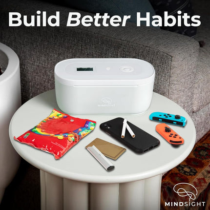 Mindsight Timed Lock Box | Unplug from Phones, Video Games, Social Media, Snacks & Cravings | 3 Modes based on Willpower | Easy to Use | Out of Sight ~ Out of Mind | Boost Your Mental Wellness