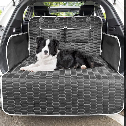 Oasser SUV Cargo Liner for Dogs, Waterproof Cargo Cover Pet Trunk Mat with Bumper Flap Protector 2 Large Pockets
