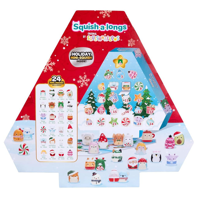 Squish-a-Longs SQAL0162 Advent Calendar, Contains 24 x 2.5 cm Mini Squish, 1 x Ring and 1 x Collector's Guide - Collect, Swap and Play