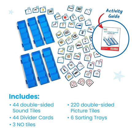 hand2mind Sort that Sound! Activity Set, Phonemic Awareness, ESL Teaching Materials, Science of Reading Manipulatives, Letter Sounds for Kindergarten, Speech Therapy Tools, Phonics Flash Cards