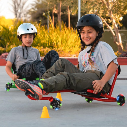 EzyRoller Classic with LED Wheels Ride On Toy for Kids, Ages 3-12, Up to 154 lbs - Red