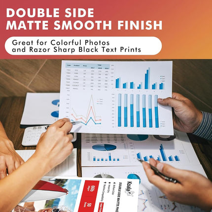 Koala Double Sided Matte Thick Photo Paper 11x17 Inches Heavyweight 50 Sheets 250gsm Compatible with Inkjet Printer and Dye Ink