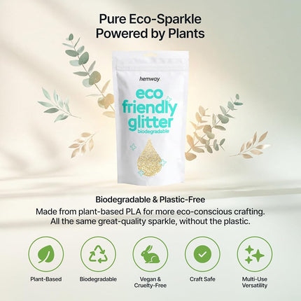 Hemway Eco Friendly Biodegradable Glitter 100g / 3.5oz Bio Cosmetic Safe Sparkle Vegan for Face, Eyeshadow, Body, Hair, Nail and Festival Makeup, Craft - 1/64" 0.015" 0.4mm - Silver Holographic