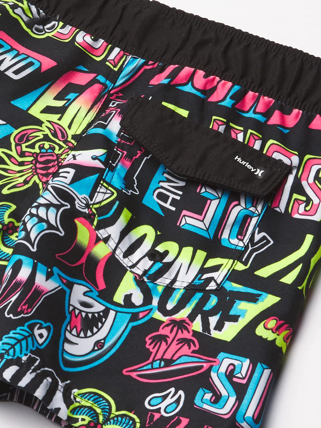 Bañador Hurley estampado para niño con cintura elástica, Multi/Sticker, 2T