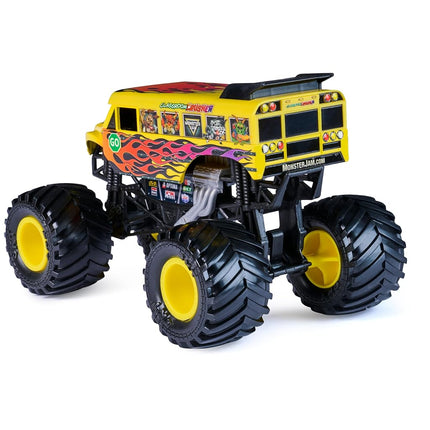 Monster Jam, Classroom Crusher Monster Truck, Detailed Metal Injection Moulded School Bus to Play and Collect in 1:24 Scale Toy for Children Aged 3+