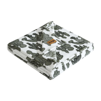 Wrangler - Throw Blanket, Soft Plush Fleece Bedding, Yellowstone Inspired, Western Decor for Bed or Couch (Cactus Garden Green, 50" x 70")