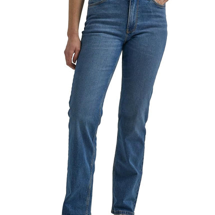 Wrangler Women's High Rise True Straight Fit Jean, Ocean Medium, 8-32