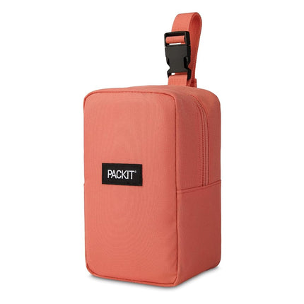 PackIt® Freezable Upright Snack Box, Papaya, Built with ECOFREEZE® Technology, Fully Freezable, Collapsible, Reusable, with Top Buckle Handle and Top Load Design, for Perishable Snacks On The Go