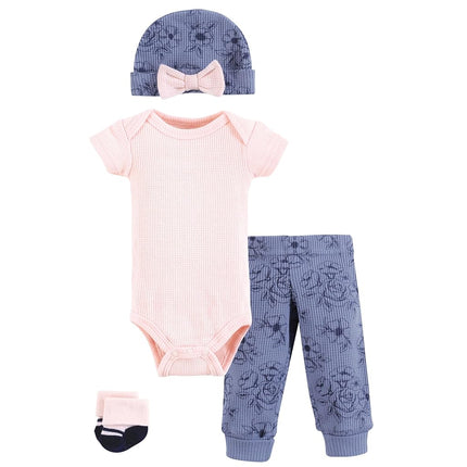 Ensemble de layette unisexe Hudson Baby en tissu thermique pour prématuré, 4 pièces, manches courtes, Toile Marine Manches Courtes, prématuré