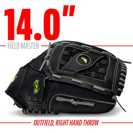 Gant de baseball et softball Franklin Sports unisexe adulte 14" - Fieldmaster Midnight Youth, noir, 14 Basket Web US