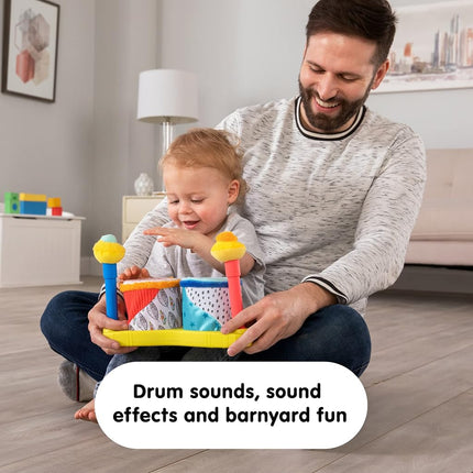 Tomy Lamaze Squeeze Beats™ First Drum Set - Baby Sensory Toy Includes Funny Animal Sounds - Colourful Baby Musical Toys for Early Childhood Development - Ages 12 Months and Up L27472