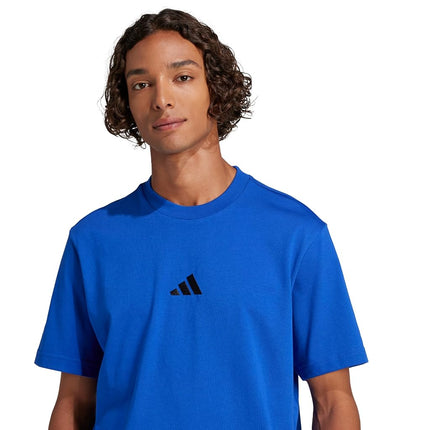 Adidas Mens Essentials Small Logo Single Jersey T-Shirt, Team Royal Blue/Black, XX-S