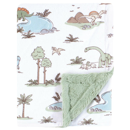 Hudson Baby Unisex Baby Plush Blanket with Furry B