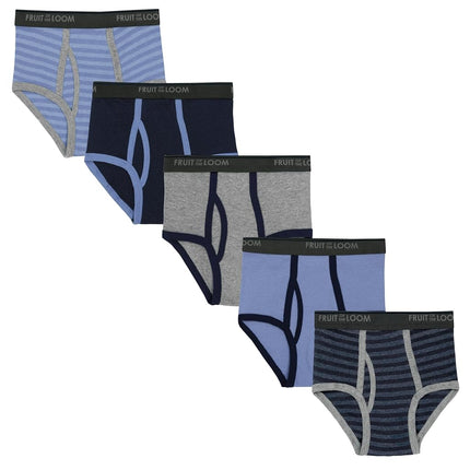 Fruit of the Loom Boys' Fashion Brief (Pack of 5), Stripes and Solids, M