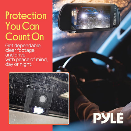 Pyle Rearview Back-Up Camera - Parking Reverse Cam with Distance Scale Line Display, Night Vision, Waterproof, PLCM11