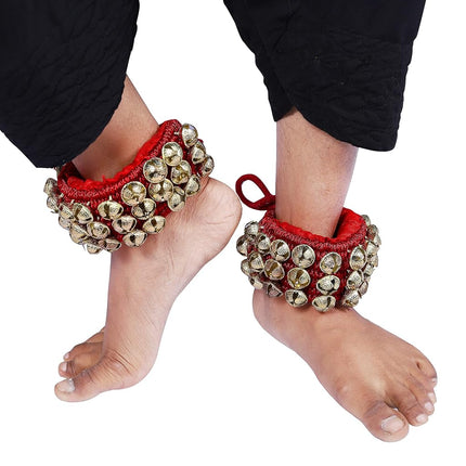 HANDTECHINDIA Dancing Bells Ghungroo Pair, Double Line, Brass