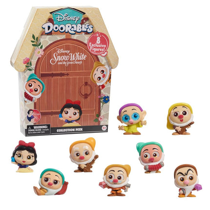 Disney Doorables Snow White Collection Peek, 8 Exclusive Collectible Figures, 1.5-inch Figurines, Kids Toys for Ages 3 Up by Just Play