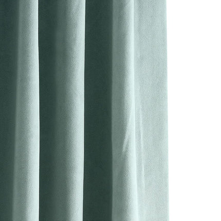 HPD Half Price Drapes Signature Velvet Thermal Blackout Curtains for Living Room 84 Inch Long (1 Panel) Rod Pocket Insulated Blackout Curtains for Bedroom Window Curtains, 50W x 84L, Skylark Blue