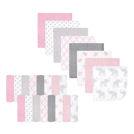 Hudson Baby Lote de toallitas de rayón de bambú unisex para bebé, elefante niña, talla única
