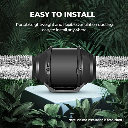 Simple Deluxe 8 Inch 25 Feet, Non-Insulated Flex Air Aluminum Foil Duct for Dryer Vent Hose, Heating, Cooling, Ventilation, Exhaust, 2 Clamps Included, 8" x 25', Silver