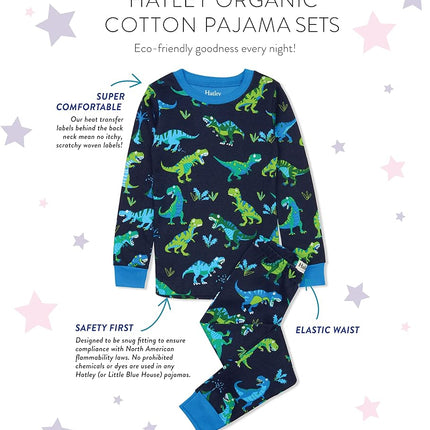 Pyjama à manches longues en coton biologique pour garçon Hatley, Sharptooth Rex, 3 ans