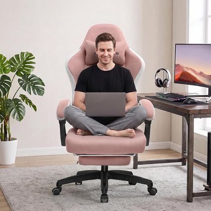 GTPLAYER Gaming Chair, Computer Office Chair with Pocket Spring Cushion, Linkage Armrests and Footrest, High Back Ergonomic Computer Chair with Lumbar Support Task Chair with Footrest