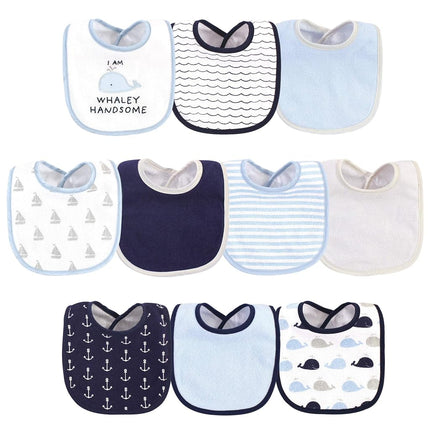 Hudson Baby Unisex Baby Cotton and Polyester Bibs,