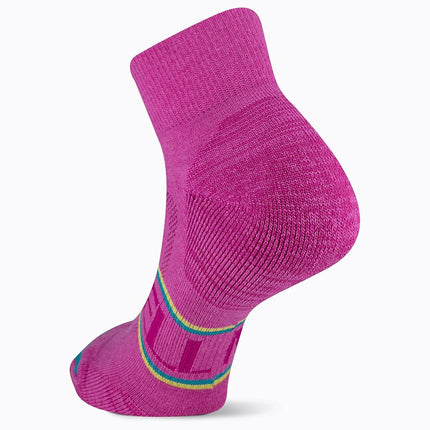 Merrell Men's and Women's Zoned Cushioned Wool Hiking Ankle Socks-1 Pair Pack-Breathable Arch Support, Pink, Small-Medium