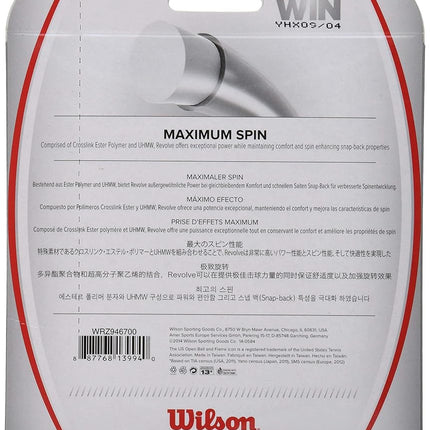 Wilson Revolve Tennis String, Black, 16-Gauge