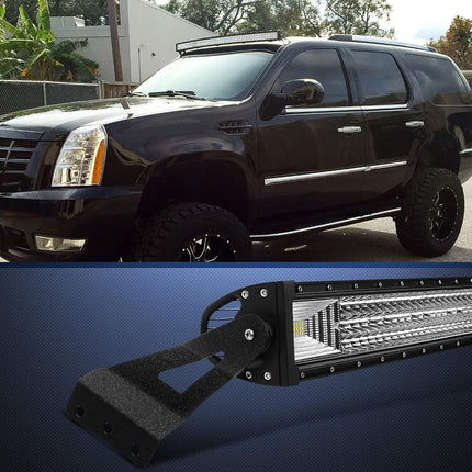 Nilight 90032B 2PCS 54â€ Curved LED Light Bar Bracket at Upper Windshield Roof Cab for 99-06 Chevy Silverado Suburban Avalanche Tahoe & GMC Yukon Sierra, Black