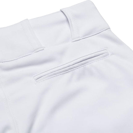 CHAMPRO Pantalon de baseball ample à bas ouvert pour garçons avec entrejambe réglable et zone de glisse renforcée Blanc