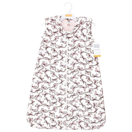 Hudson Baby Saco de dormir de piel sintética de felpa unisex para bebé, manta usable, lazos rosas, 6-12 meses, lazos rosas, 6-12 meses